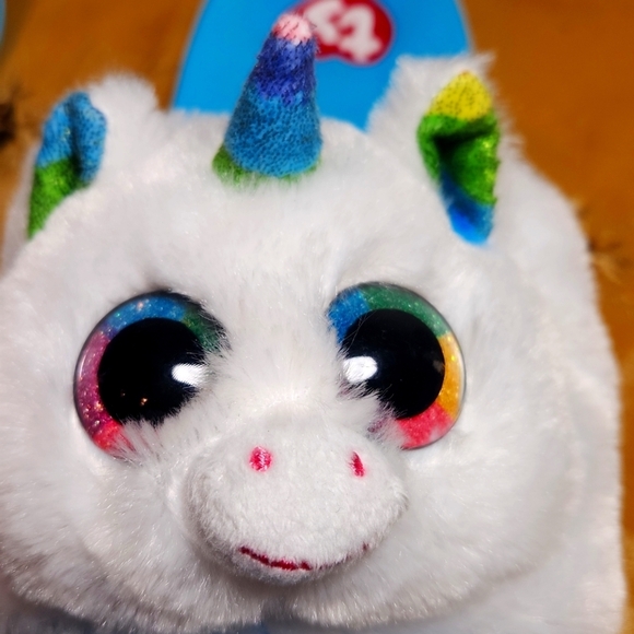 TY Kids Unicorn Slippers - Blue and White - Picture 2 of 9
